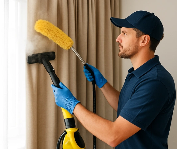 Trusted curtain steam cleaning technician Matty Curtain Cleaning the-gap QLD