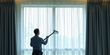 Commercial curtain steam cleaning service the-gap hotels offices